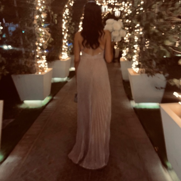 Sparkly Lilac pink champagne gown. Worn once size small - Picture 2 of 2